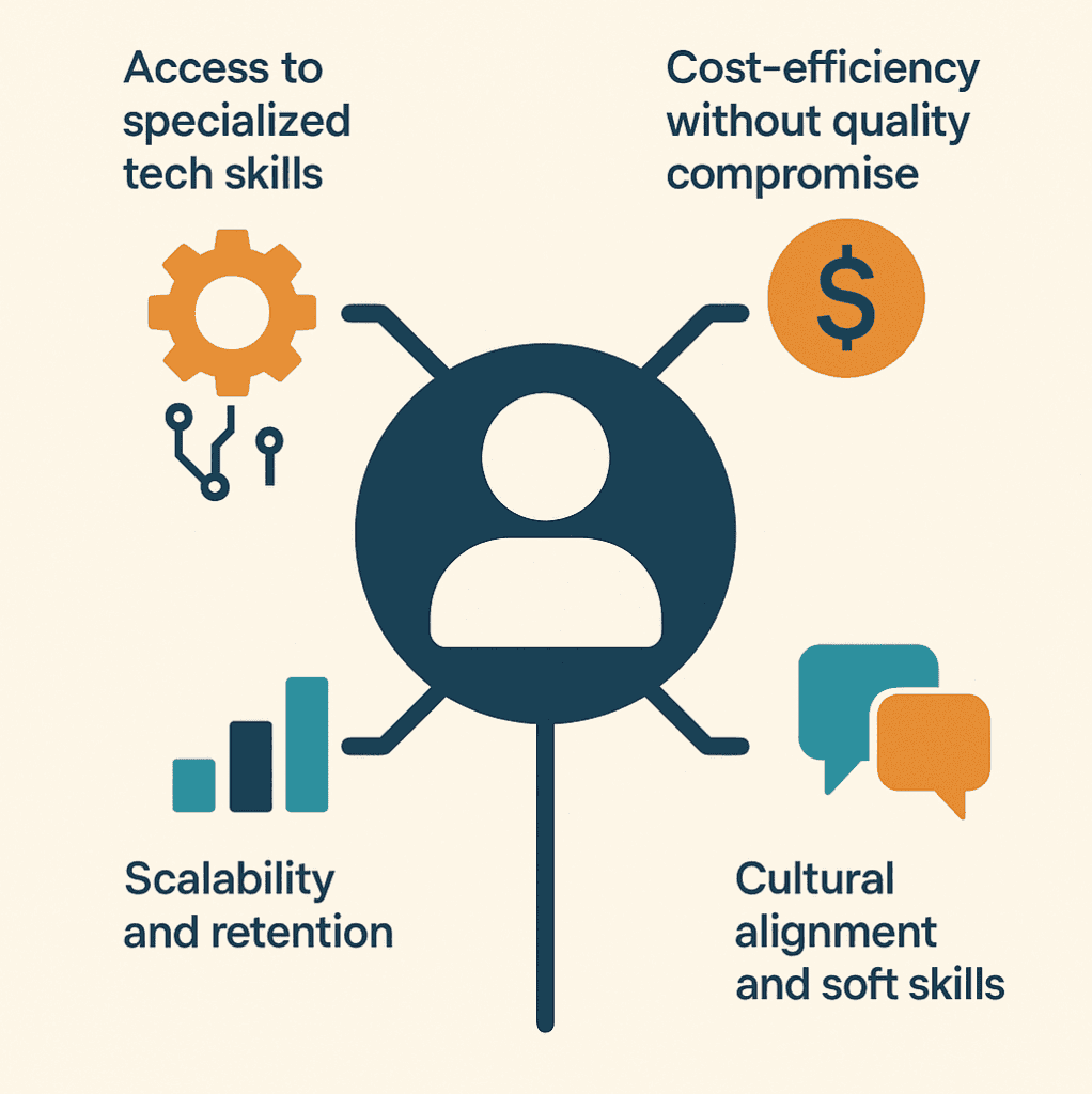 Infographic of key benefits of staff augmentation in the Philippines v2