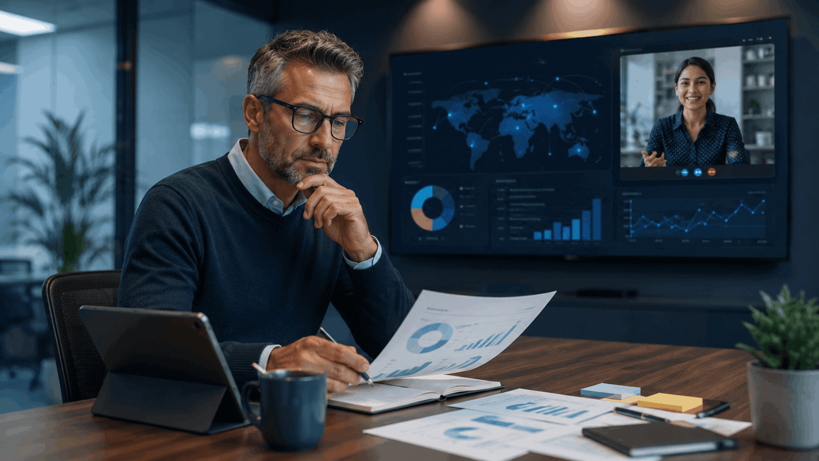 Outsourcing Mistakes – Common Issues and How to Avoid Them featured image business leader reviewing outsourcing mistakes and software development project planning