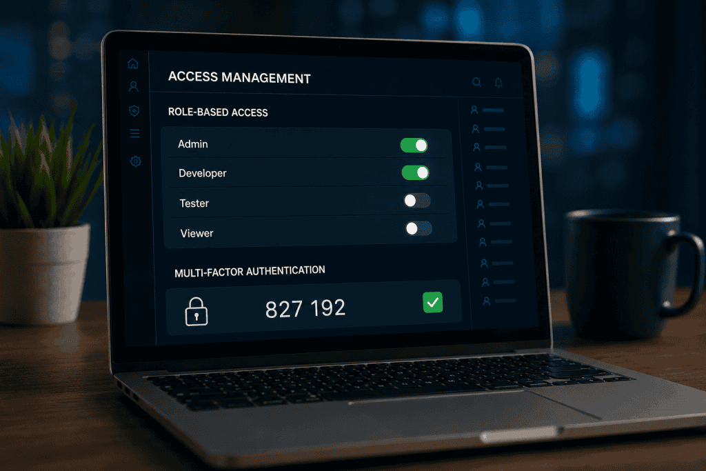 dashboard showing controlled system access to improve software IP security