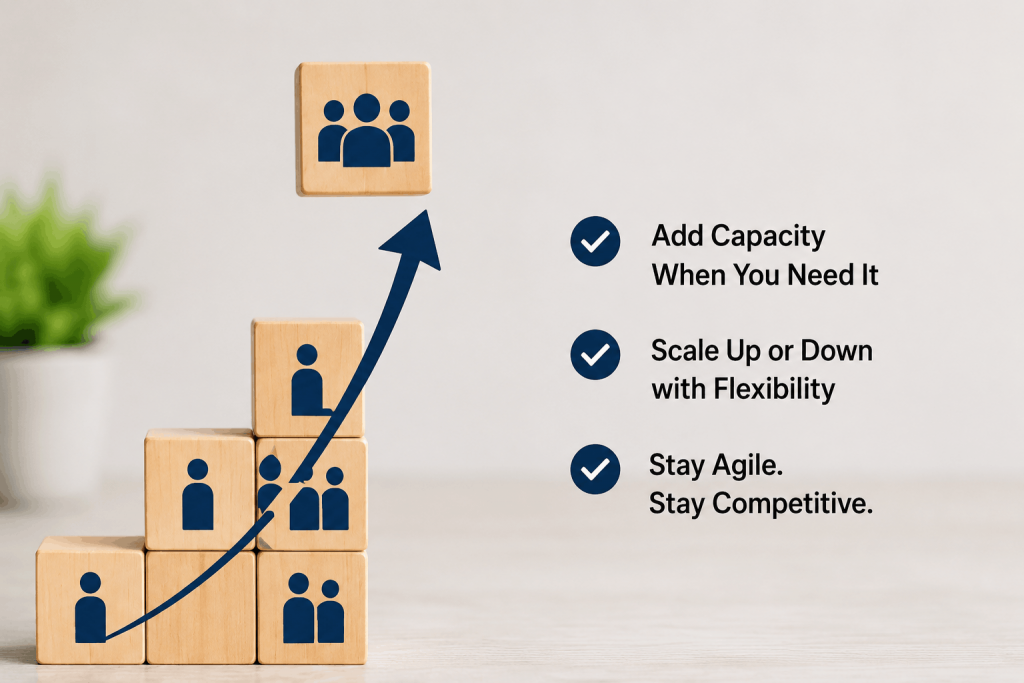 Flexible team scaling with added capacity to support changing business needs